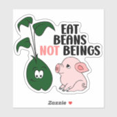 Essen Bohnen nicht Beine, Vegan Aufkleber (Blatt)
