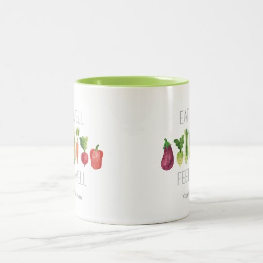 Essen Brunnen fühlen sich gut Wasser Bio Gemüse Zweifarbige Tasse (Mittel)