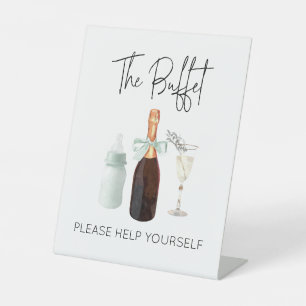 Essen Buffet Schild für Baby Dusche Grün Sip & See