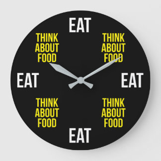 Essen, denken Sie an Essen - Funny Novelty Große Wanduhr