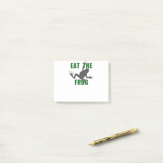 Essen der Frosch - Motivation der Unternehmer Post-it Klebezettel (Auf Schreibtisch)