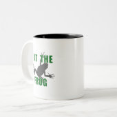 Essen der Frosch - Motivation der Unternehmer Zweifarbige Tasse (Vorderseite Links)