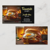 Essen Diner Chicken Bacon Egg Burger Restaurant Visitenkarte (Vorne/Hinten)