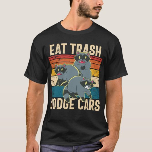 Essen Dodge Müllwagen Retro Raccoon Müllhalde Pand T-Shirt (Vorderseite)