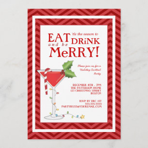 Essen Drink & be Frohe Weihnachtscocktail Party Einladung