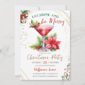 Essen Drink & Be Mercury Modernes Weihnachtsessen Einladung (Vorderseite)