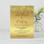 Essen Drink & Be Merry Feier Einladung (Stehend Vorderseite)