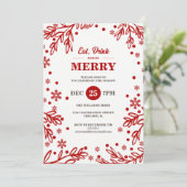 Essen Drink & Be Merry Feier Einladung (Stehend Vorderseite)