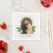 Essen Drink & Be Merry Lozenge Form Foto Weihnacht Serviette (Beispiel)