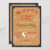 Essen Drink & Be Merry Rentier Weihnachtsladen Einladung (Vorne/Hinten)