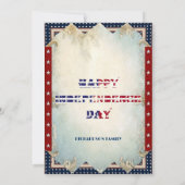 Essen Drink & Be Patriotic 4. Juli Party Shabby Ch Einladung (Rückseite)