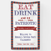 Essen Drink & Be Patriotic 4. Juli Pool & GRILLEN  Banner (Vertikal)