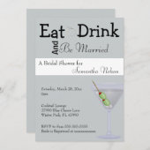 Essen Drink & Be Verheiratet Bridal Dusche Einladu Einladung (Vorne/Hinten)