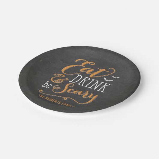 Essen Drink Beängstigend Halloween-Party Teller (Schrägansicht)