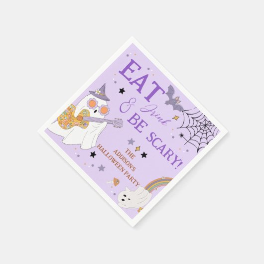 Essen Drink & Beängstigend Spaß Spooky Halloween-P Serviette (Ecke)