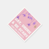 Essen Drink Beängstigend Spinnen Halloween Pink Li Serviette (Ecke)