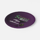 Essen Drink Beängstigende Lila Halloween-Party Tel Pappteller (Schrägansicht)