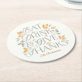 Essen Drink Danke Erntedank Party Untersetzer (Angewinkelt)