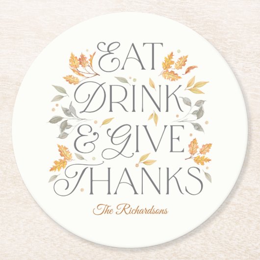 Essen Drink Danke Erntedank Party Untersetzer (Vorderseite)