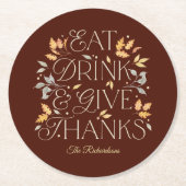 Essen Drink Danke Erntedank Party Untersetzer (Vorderseite)
