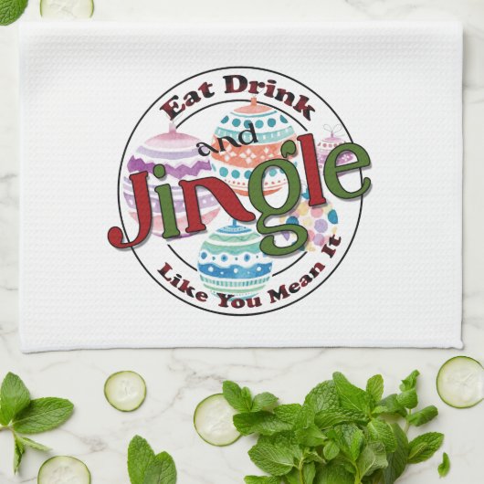 Essen Drink & Jingle Geschirrtuch (Gefaltet)
