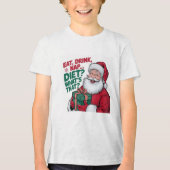 Essen Drink Nickerchen, was Diät, lustige Santa Tri-Blend Shirt (Vorderseite)
