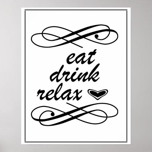Essen Drink Relax Wohngestaltung Poster (Vorne)