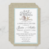 Essen Drink Sand Dollar und Pearl Wedding Probe Einladung (Vorne/Hinten)