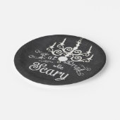 Essen Drink sei Beängstigend Chalk Halloween-Party Pappteller (Schrägansicht)