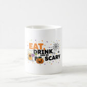 Essen Drink & Sei Beängstigend Halloween Funny Par Kaffeetasse (Mittel)