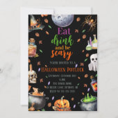 Essen Drink & Sei Beängstigend Halloween Potluck P Einladung (Vorderseite)