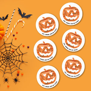 Essen Drink sei Beängstigend Halloween Pumpkin Wor Runder Pappuntersetzer