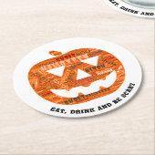 Essen Drink sei Beängstigend Halloween Pumpkin Wor Runder Pappuntersetzer (Angewinkelt)