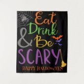 Essen Drink & Sei Beängstigend Nachtspinnen Fleder Wandteppich (Vorderseite)