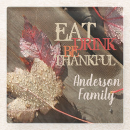 Essen Drink sei dankbar rustikales Erntedank Foto Glasuntersetzer