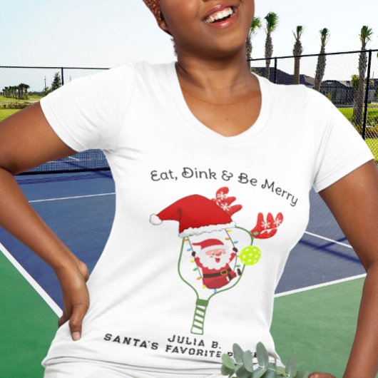 Essen Drink & Sei froh Weihnachts Pickleball Team T-Shirt