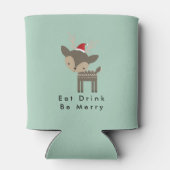 Essen Drink sei frohe Weihnachtsweih in roter Weih Dosenkühler (Rückseite)