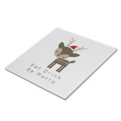 Essen Drink sei frohe Weihnachtsweih in roter Weih Fliese (Seite)