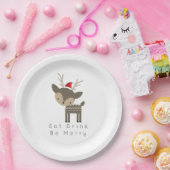 Essen Drink sei frohe Weihnachtsweih in roter Weih Pappteller (Party)