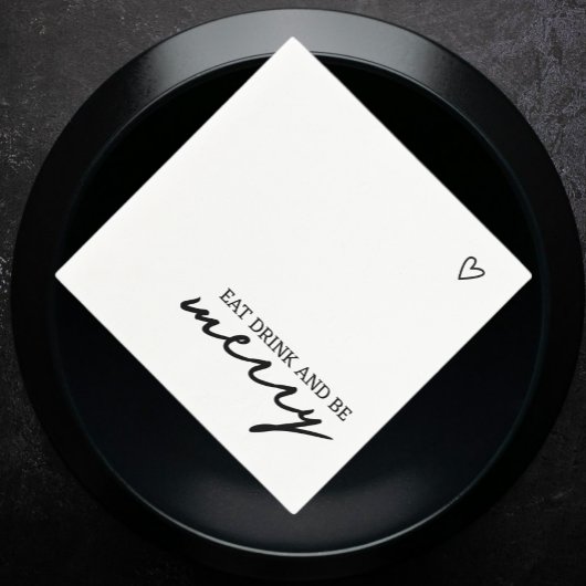 Essen Drink sei fröhlich Minimalistische Typografi Serviette