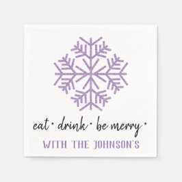 Essen Drink sei Lila Pflaume Schwarz-weiß Schnee. Serviette