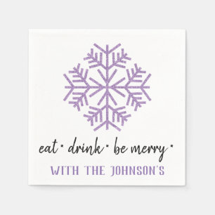 Essen Drink sei Lila Pflaume Schwarz-weiß Schnee. Serviette