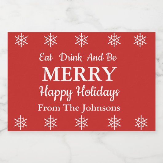 Essen Drink & Sei Mercury Holiday Sparkling Weinka Schaumweinetikett (Einzelnes Label)