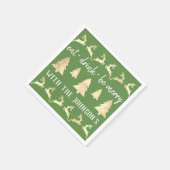 Essen Drink sei Merry Gold Rentier Grüne Ferien Serviette (Ecke)