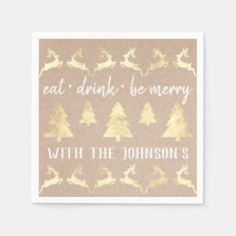 Essen Drink sei Merry Gold Rentier Kraft Hütte Lux Serviette
