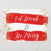 Essen Drink sei Merry Holiday Party Einladung (Vorne/Hinten)