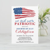 Essen Drink sei Patriotic USA Flag 4. Juli Party Einladung (Stehend Vorderseite)