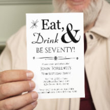 Essen Drink sei siebzig Retro 70. Geburtstag