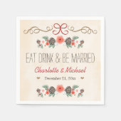 Essen Drink sei Verheirateten Winter Pine Cone Hoc Serviette (Vorderseite)
