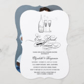 Essen Drink & Sei Verheirateter Silbersekt Hochzei Einladung (Vorne/Hinten)